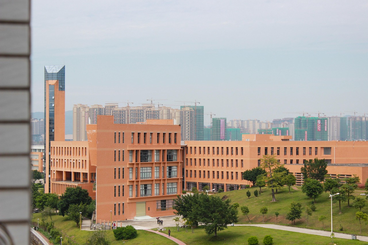 Family walking together on a college campus during a guided tour
