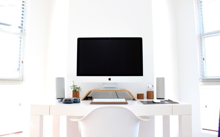 A high-performance desktop workstation on a clean modern desk set up for secure offline document analysis.