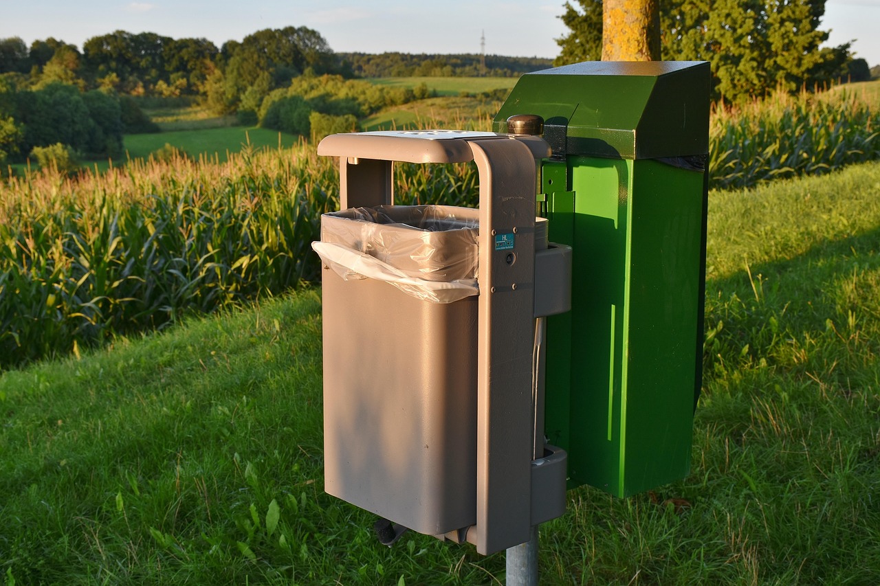 A detailed line-item review of a municipal utility bill showing waste collection and recycling penalty line items.