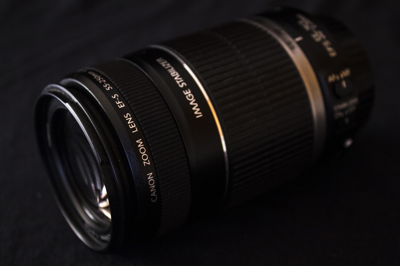 Close-up of a high-resolution camera lens element.