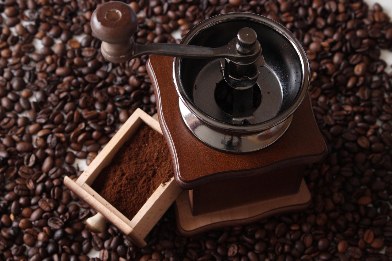 Close-up view of steel coffee grinder burrs showing cutting edges and threading.