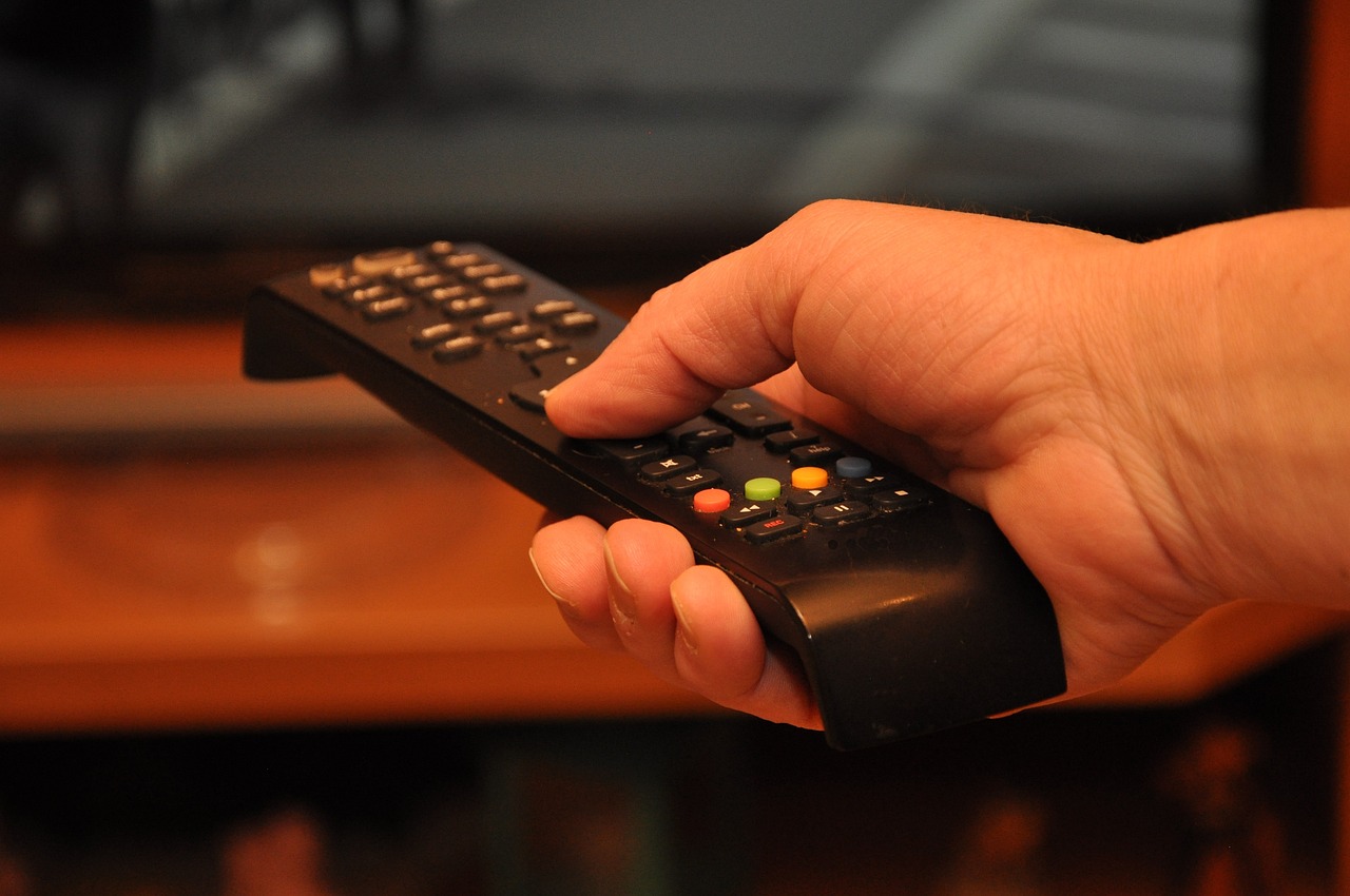 A home theater enthusiast checking color balance and focus on a projection screen.