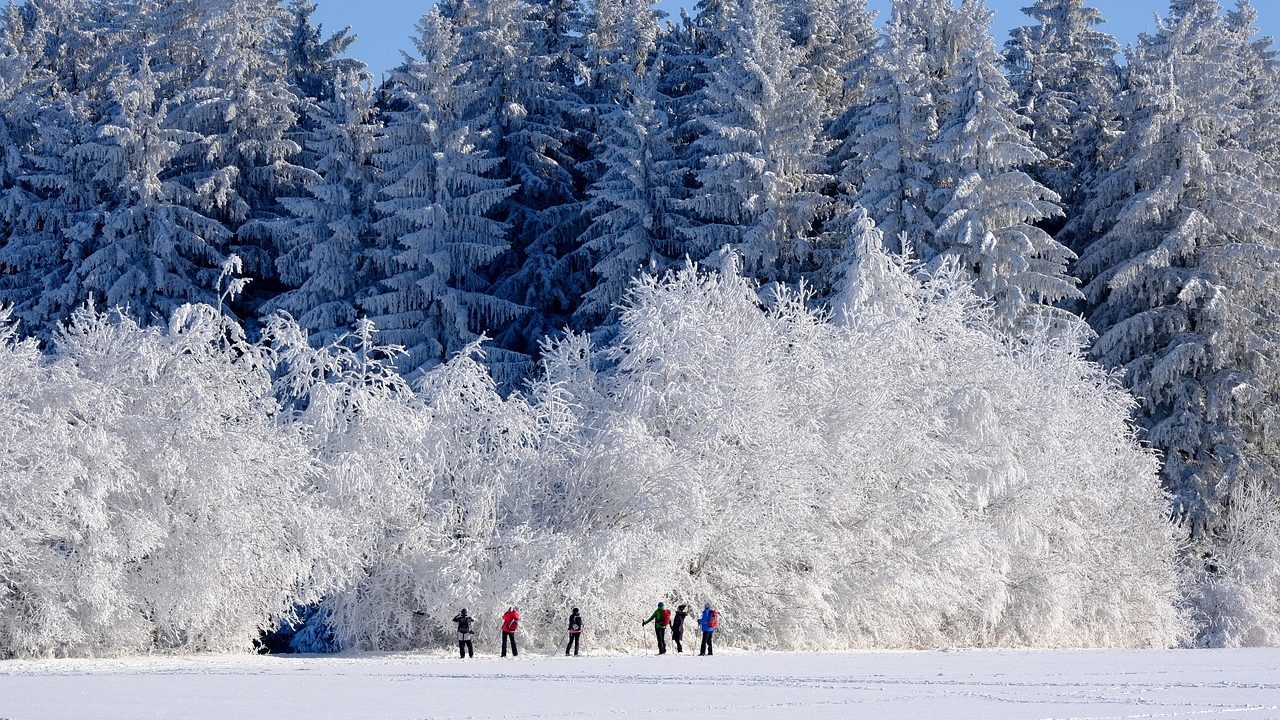 Frozen water pipe outdoors during winter