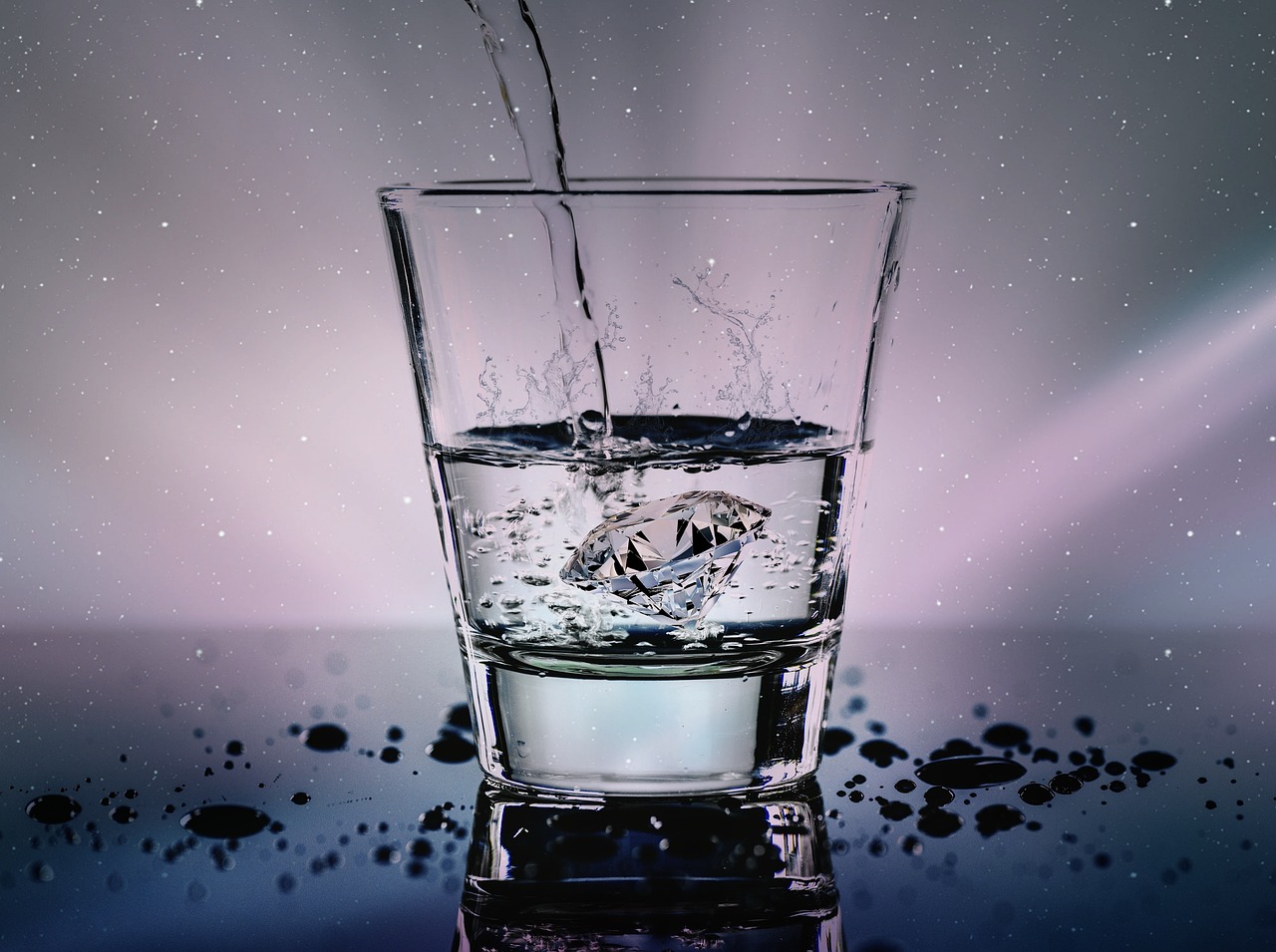 Measuring water with a glass liquid measuring cup in a kitchen