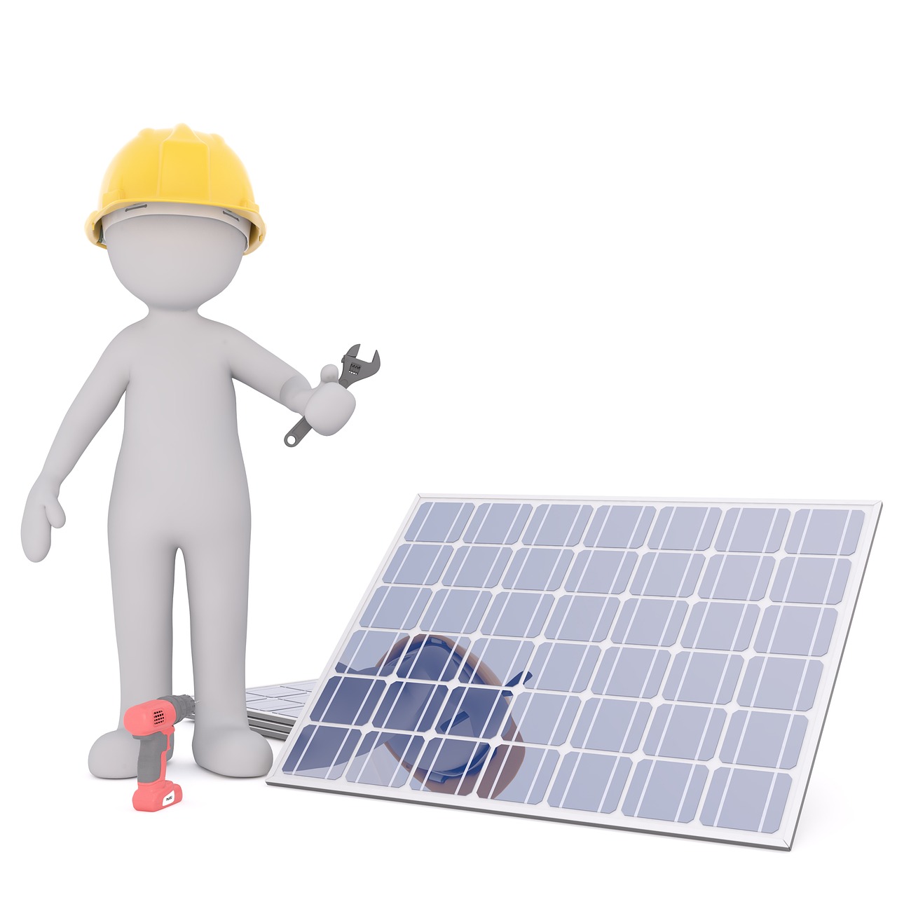Service professional working on rooftop solar array