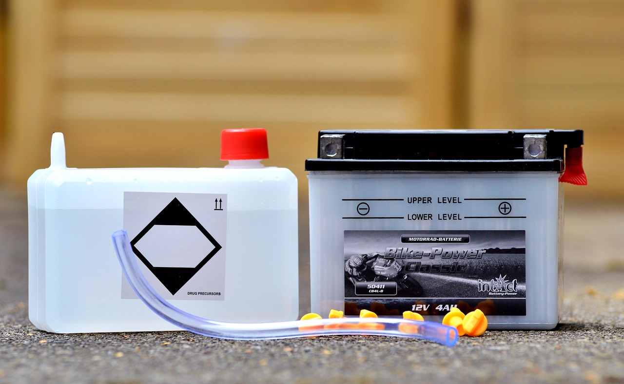 Close up of a compact lithium jump starter pack